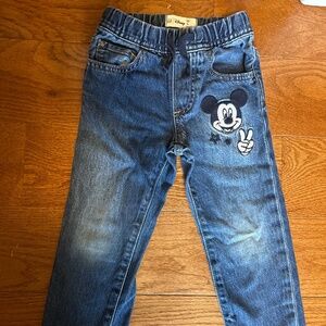 Baby Gap Disney Embroidered Mickey Mouse Jeans